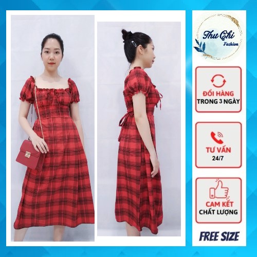 Đầm lụa hàng thiết kế vải mềm, mịn, mát, ít nhăn