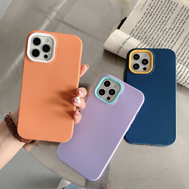 Ốp Điện Thoại Silicone Mềm Chống Sốc 3 Trong 1 Cho iPhone 13 12 11 Pro Promax 6 6S 7 8 Plus X XR XSMax SE