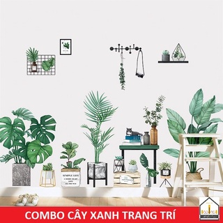 Decal dán tường COMBO CÂY XANH NHIỀU LOẠI (MS046) - trang trí nhà cửa
