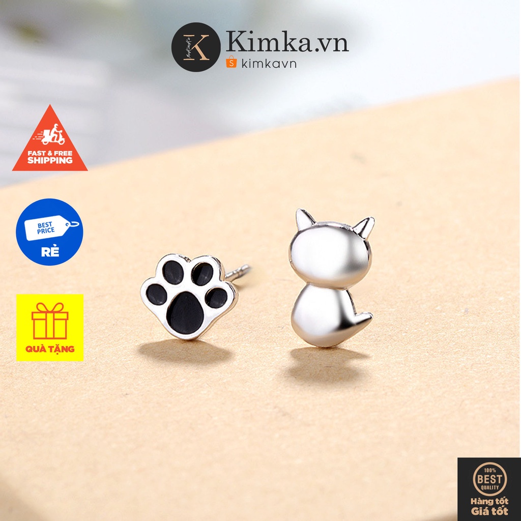 (0155) Khuyên Tai Mèo  Và Cá  Đáng Yêu Xinh Xắn