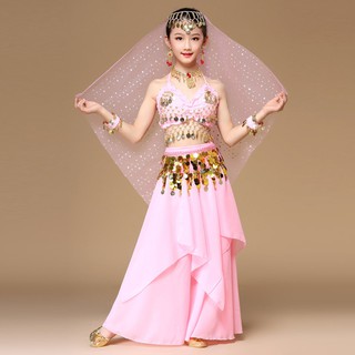 Bộ Trang Phục Múa Bụng + Chân Váy Cho Bé Gái