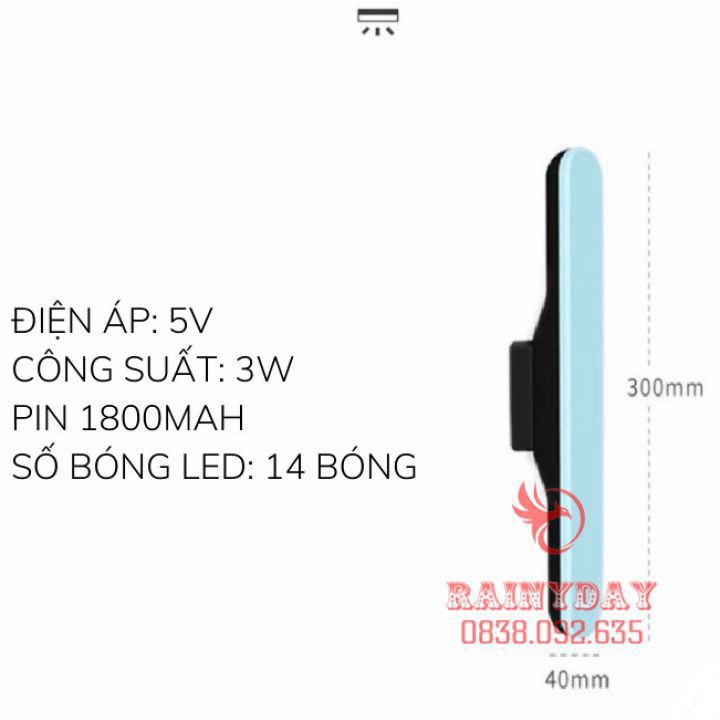 Đèn led gắn dán gương trang điểm tường tủ sạc pin usb tích điện chiếu sáng