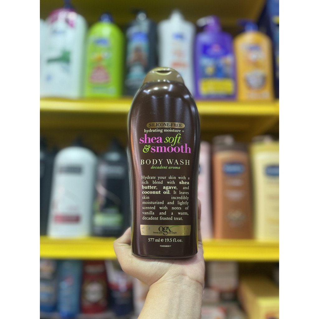 SỮA TẮM OGX BODY SCRUB WASH SULFATE FREE TẨY TẾ BÀO CHẾT DƯỠNG DA TRẮNG MỊN 577ML