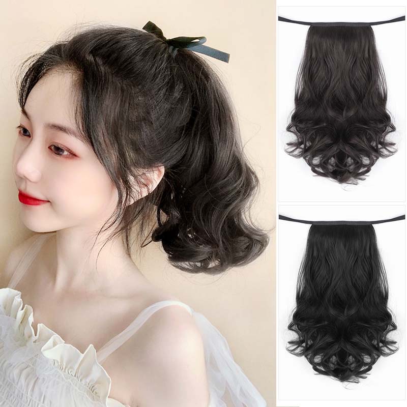 Tóc Giả Dài 30cm Xoăn Có Ruy Băng Thời Trang Cho Nữ