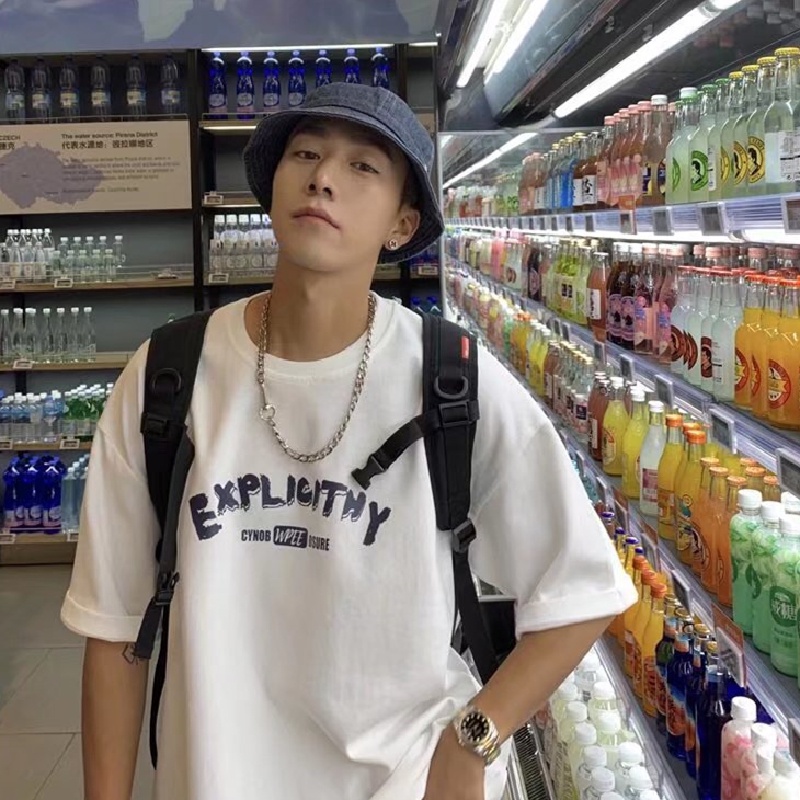 Áo Thun Tay Ngắn Cổ Tròn Thời Trang Hàn Quốc Cho Nam Size M-5XL