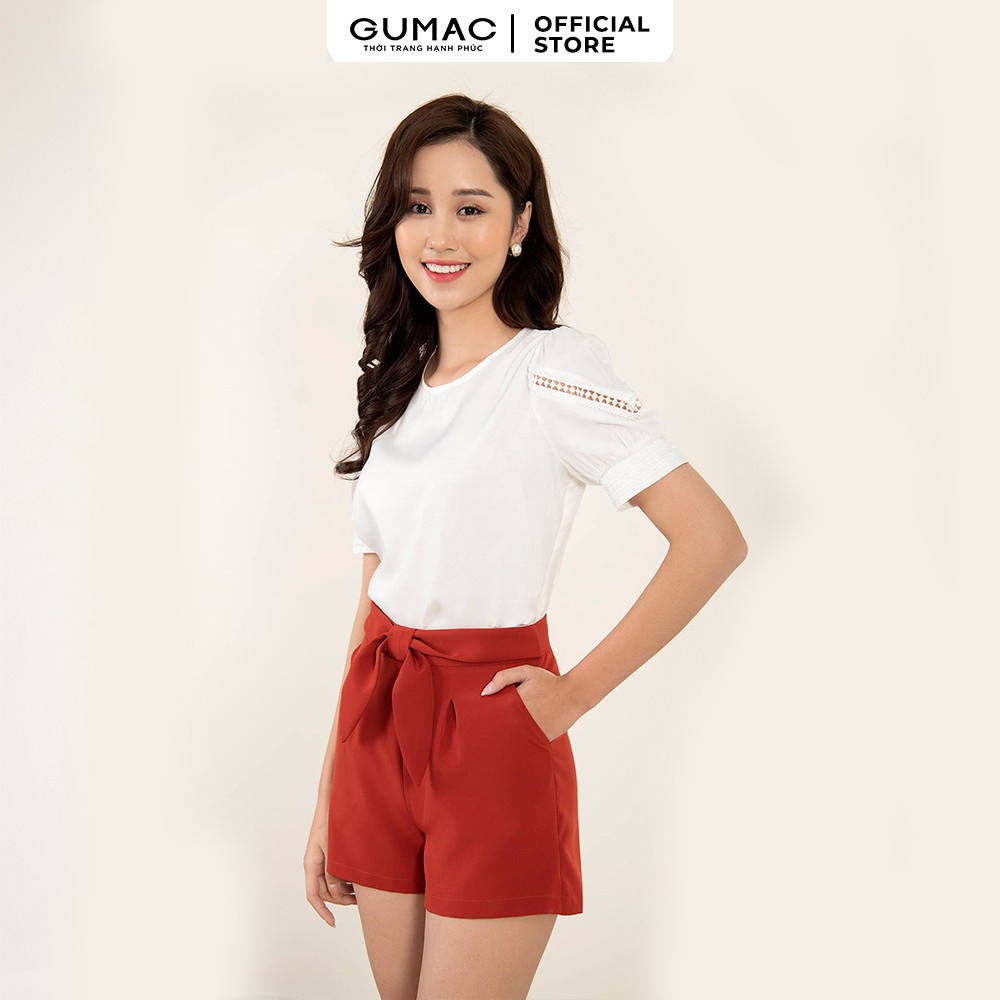 [Mã WABRGUM giảm 10% tối đa 30K đơn 99K] Quần short phối nơ GUMAC QB3201