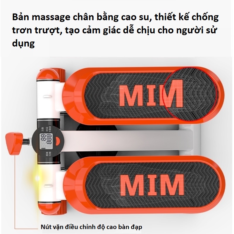 Máy chạy bộ mini Hasuta HMS-108 summer/Steper mini tặng dây kéo và đồng hồ đếm nhip, giảm cân v
