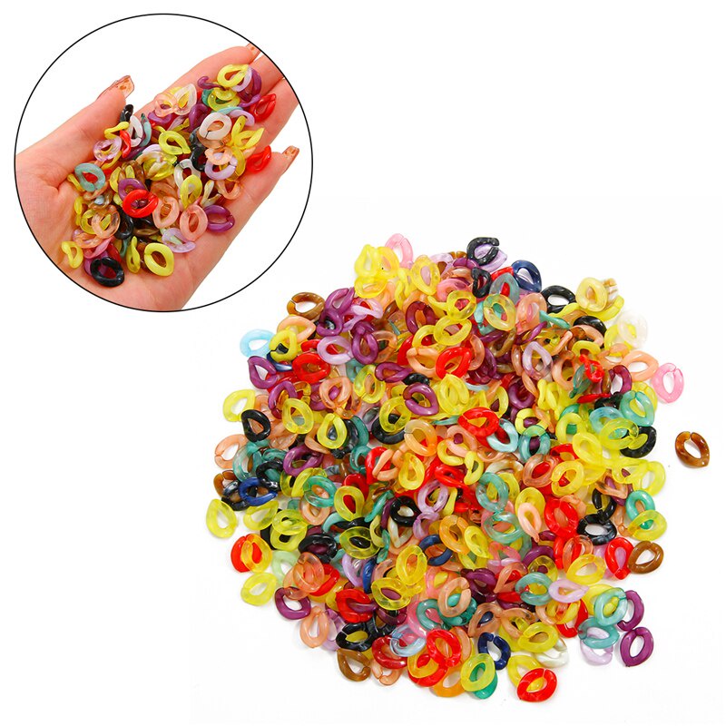 Bộ 100 hạt nối mở rộng bằng acrylic phẳng xoắn hình bầu dục làm đồ trang sức