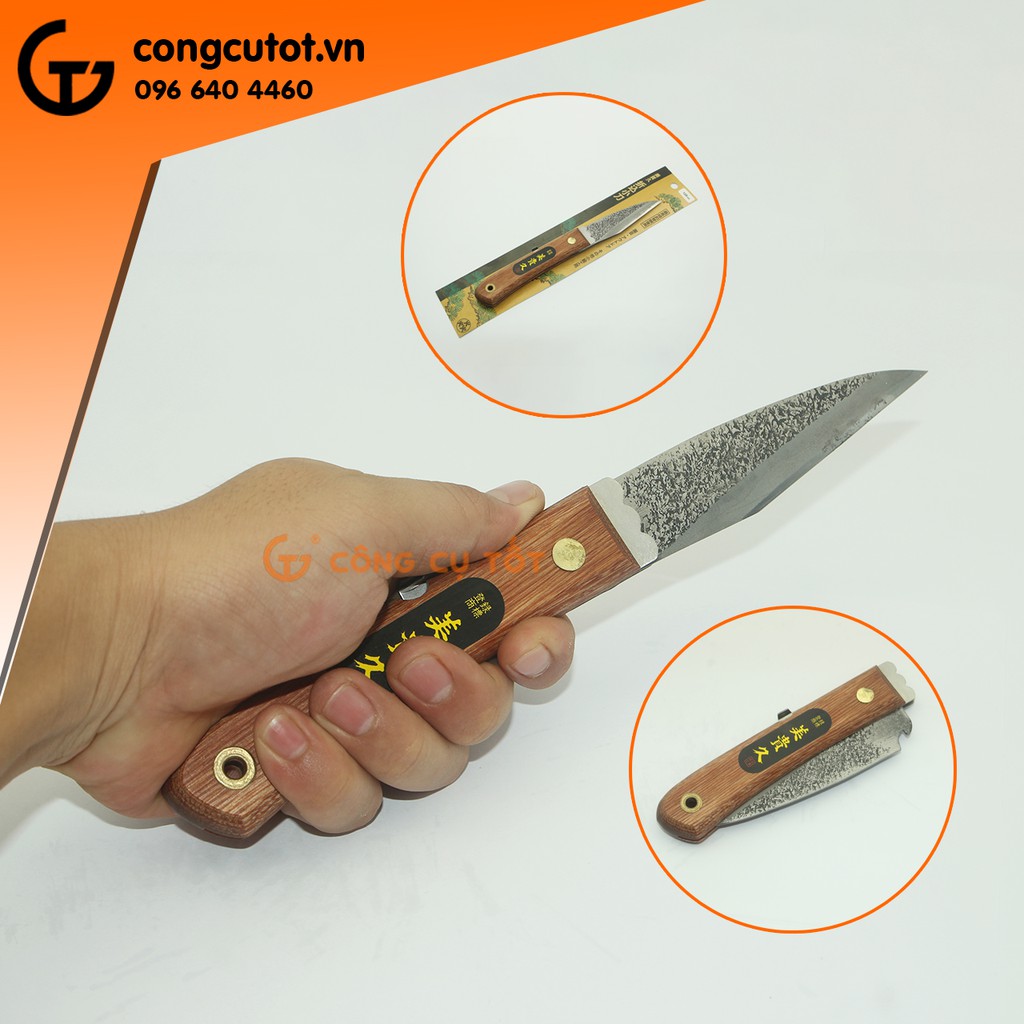Dao ghép cán gỗ thép hoa cuộn Nhật Bản