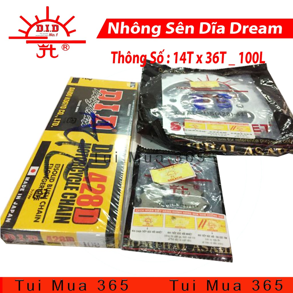 Nhông Dĩa Mặt Trời Sên DID Nhật Honda Dream