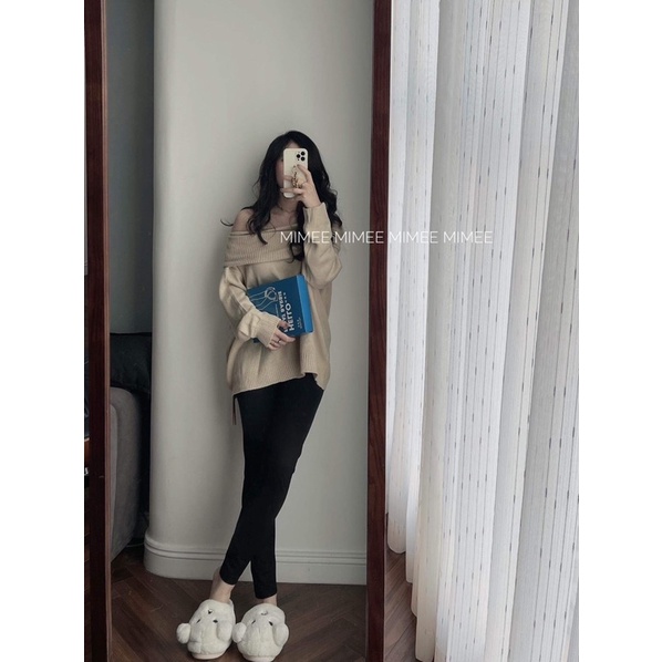 quần legging hộp xanh hello ( ảnh thật mimee )