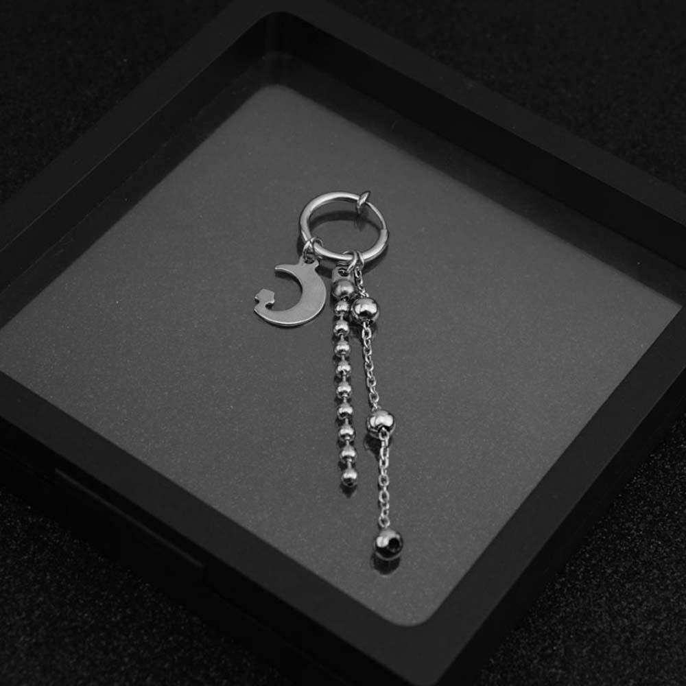 Bông Tai Dạng Kẹp Dài Bằng Thép Không Gỉ Phong Cách Hip Hop Thời Trang Cho Nam Và Nữ