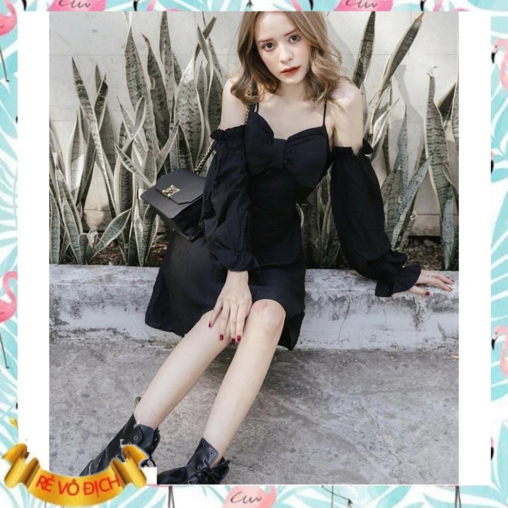 Đầm dạo phố rớt vai nơ ngực cute hết nấc - Danar Dress | BigBuy360 - bigbuy360.vn