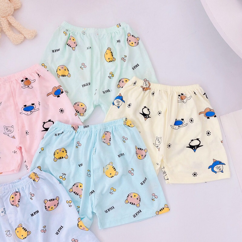 Quần đùi chục thun lạnh bé trai bé gái nhiều hoạ tiết màu sắc dễ thương