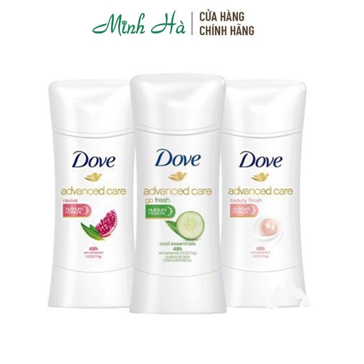 Lăn khử mùi Dove Advanced Care 48h dạng sáp giúp dưỡng trắng và làm mềm vùng da dưới cánh tay