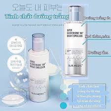 Sữa Dưỡng và nước hoa hồng Sur.Medic Super Glutathione 100 Bright Emulsion 120ml