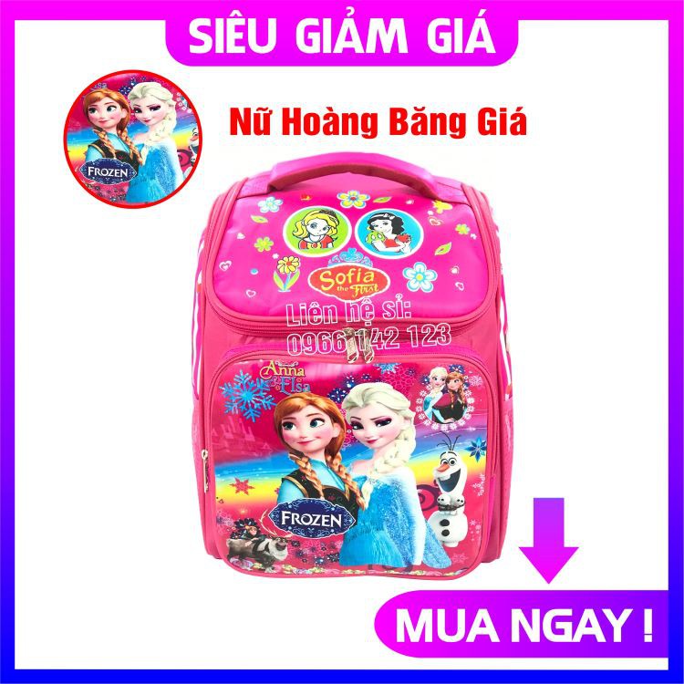 Balo trẻ em chống gù in hoạt hình 3D Elsa, Nhện cho học sinh dùng cả bé trai lẫn gái đều đẹp [ mua balô tặng hộp bút)