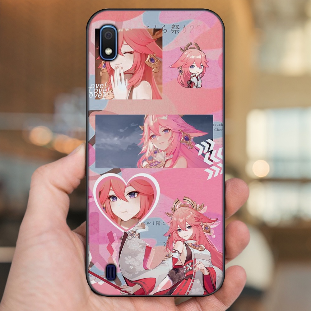 Ốp lưng Samsung A10 viền đen in hình Yae Miko Genshin Impact