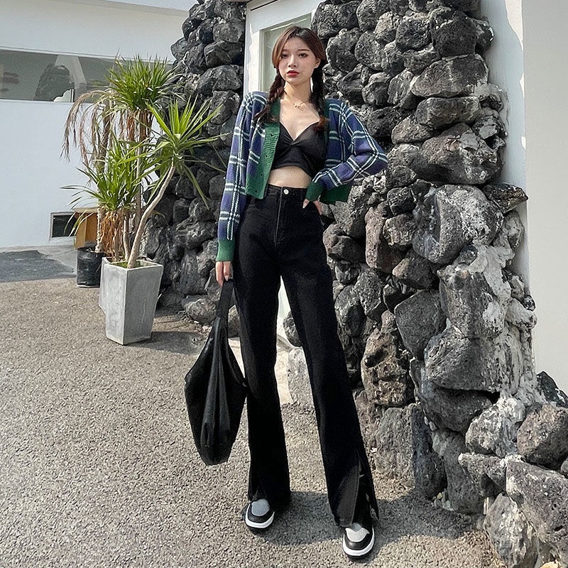 COZOK Quần Jean Dài Ống Rộng Thời Trang Cá Tính Cho Nữ