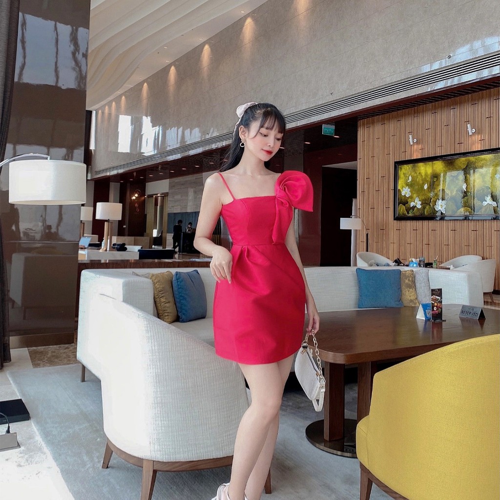 Đầm thiết kế ôm body nơ vai cao cấp dự tiệc cưới D159 Four Fashion | BigBuy360 - bigbuy360.vn