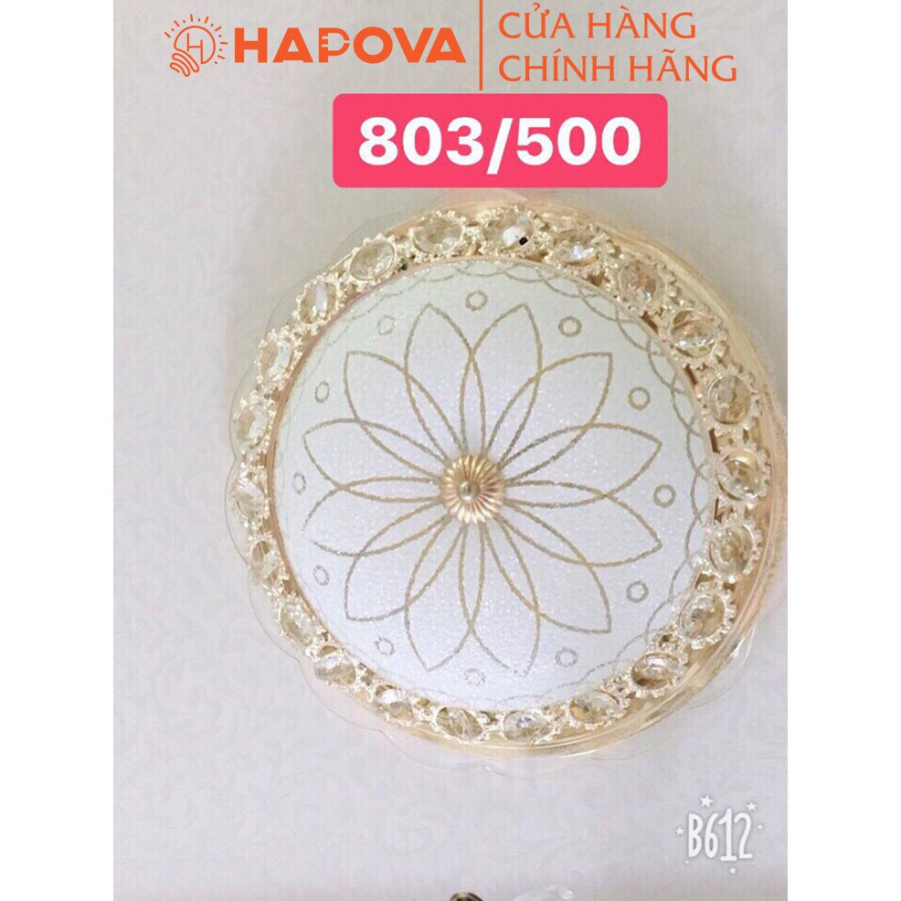Đèn ốp trần trang trí ban công lấp lánh HAPOVA OT 803 đường kính 500mm, chiều dày 20 cm