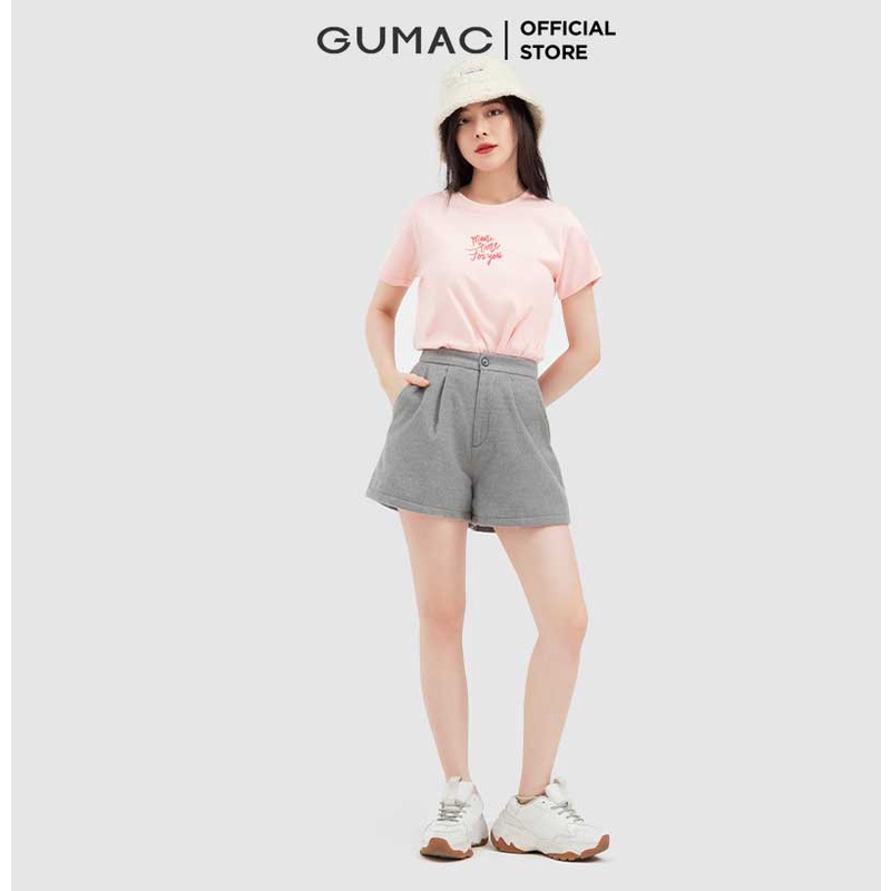 [Mã WABRGUM giảm 10% tối đa 30K đơn 99K] Áo thun nữ in chữ đẹp thời trang GUMAC chính hãng cổ tròn nhiều màu ATC03001