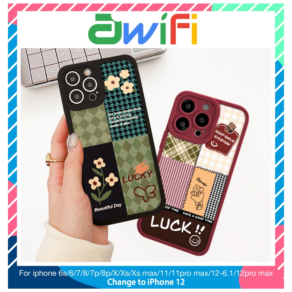 Ốp Lưng Iphone Cạnh Vuông Lỗ Camera Hoa Caro 6/6Plus/7/7Plus/8/8Plus/X/Xr/Xs/11/12/13/Pro/Max/Plus/Promax - Sale Hot K2 - 2