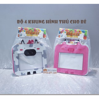 [TẶNG RỬA ẢNH] Bộ 4 khung ảnh hình thú trang trí sinh nhật cho bé