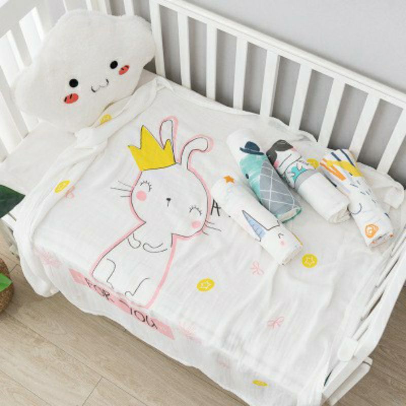 Chăn lụa cotton siêu mềm siêu mát, chăn Aden thoáng khí cho bé kích thước 1*1,2m