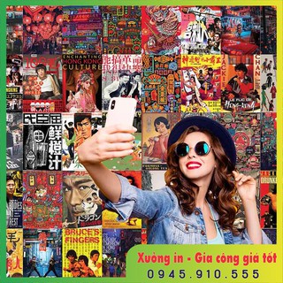Decal sticker hongkong bóc dán tường khổ a4 - a5