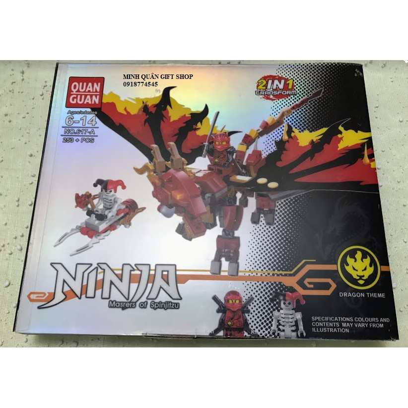 Bộ lắp ráp LEGO NINJA 617-A - 253 PCS