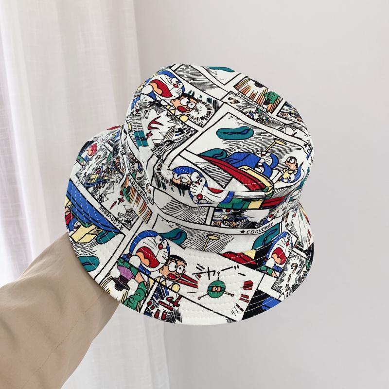 Nón Tai Bèo Chống Nắng In Họa Tiết Hoạt Hình Graffiti Phong Cách Đường Phố Nhật Bản Dễ Phối Đồ Thời Trang Cho Nữ