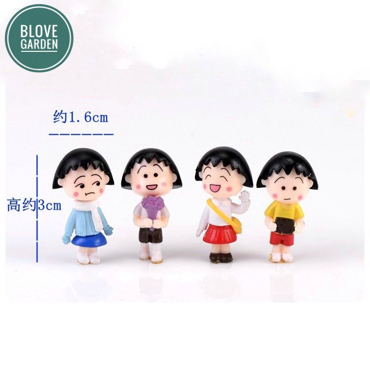 Tiểu cảnh mini  Cô bé Maruko làm phụ kiện trang trí terium, sen đá, xương rồng, làm mô hình trang trí