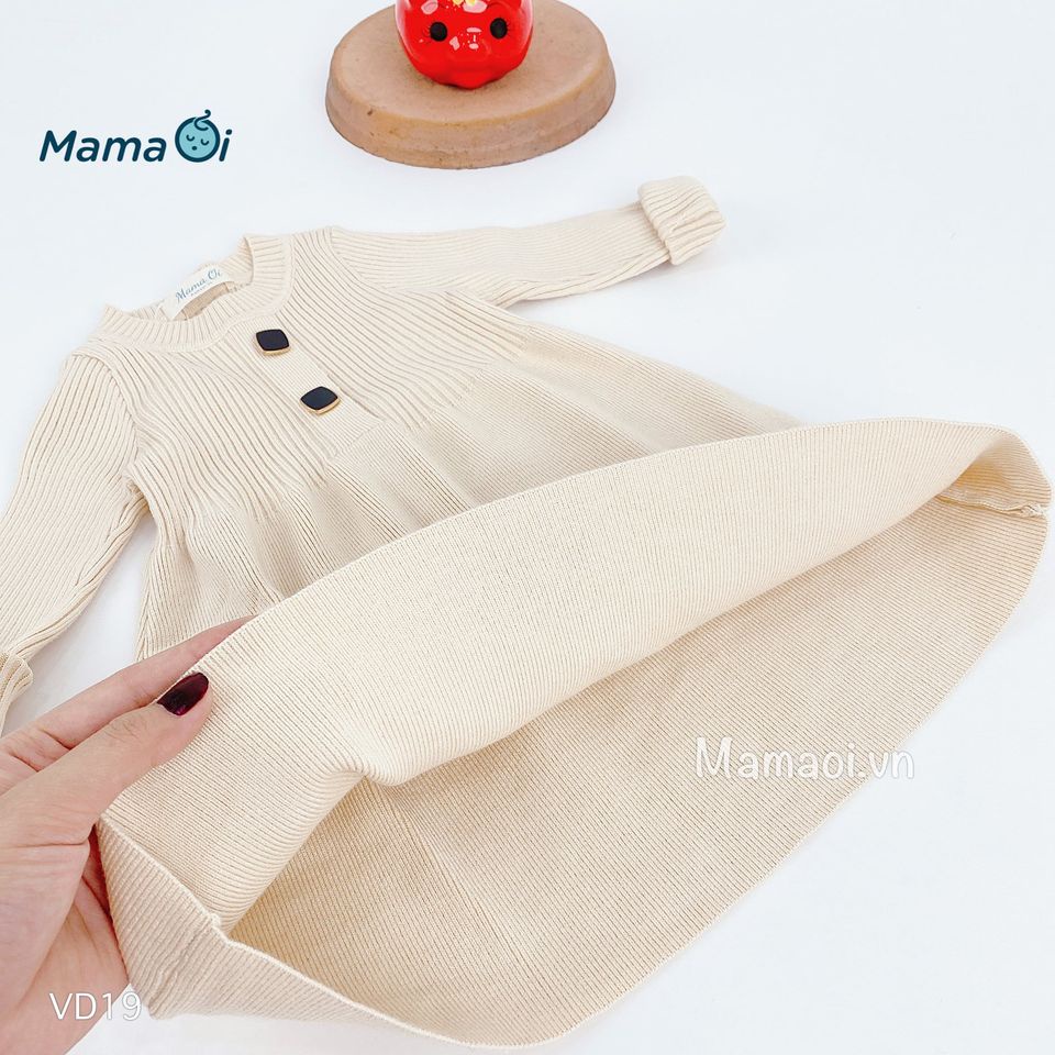 ĐẦM LEN GÂN MỀM  SIÊU DỄ THƯƠNG CHO BÉ GÁI CỦA MAMAOI - THỜI TRANG CHO BÉ