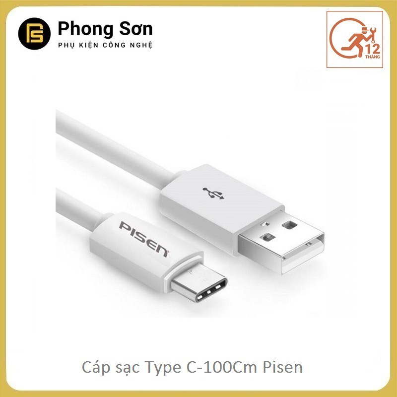 Cáp sạc Type C 100cm Pisen ( màu đen)