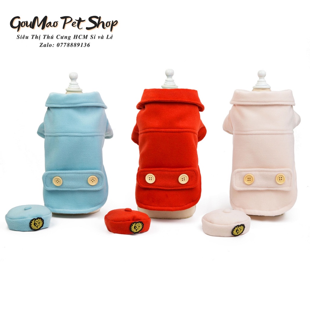 [Ảnh thật] Áo khoác + nón chất nỉ siêu đẹp dành cho chó mèo - goumao pet