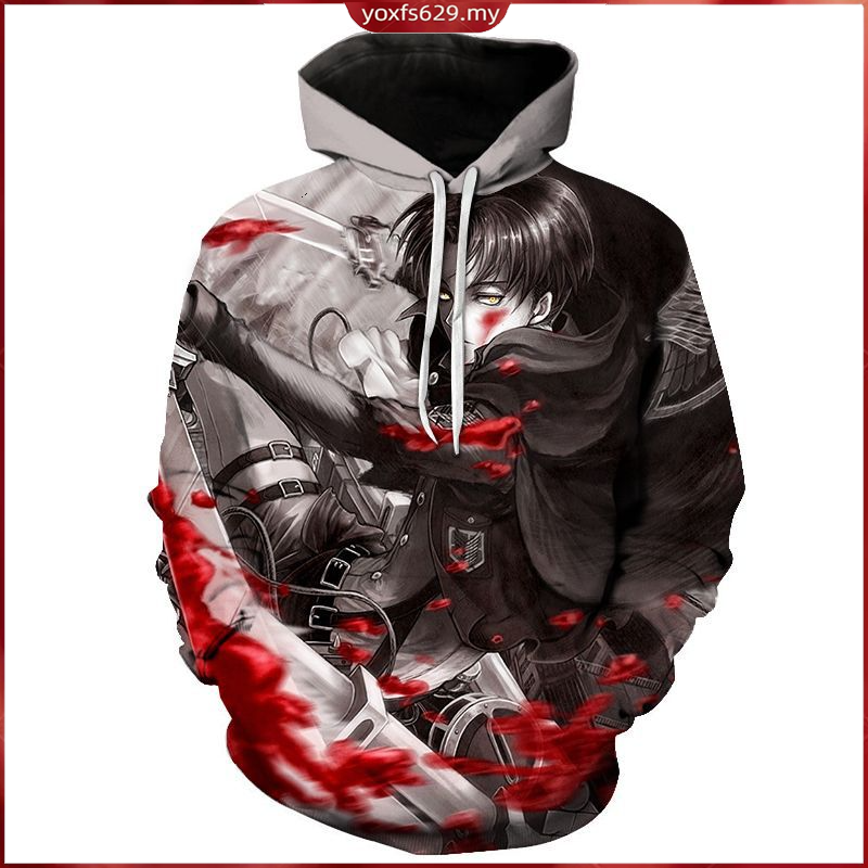 Áo Hoodie Dáng Rộng In Họa Tiết Anime Attack On Titan 3d Dành Cho Nam Và Nữ