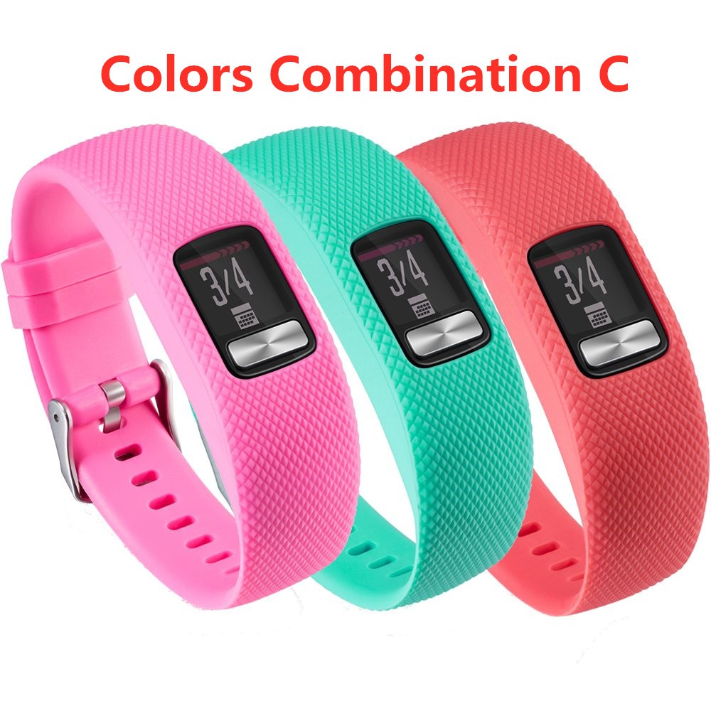 Set 3 dây đeo silicon mềm cho đồng hồ thông minh Garmin Vivofit 4