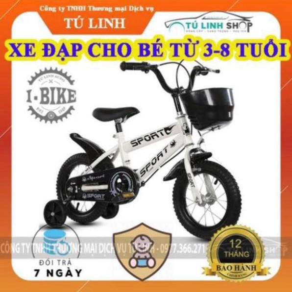 Xe đạp trẻ em SPORT cho bé từ 3 đến 8 tuổi - Khung thép, vành nhôm cao cấp