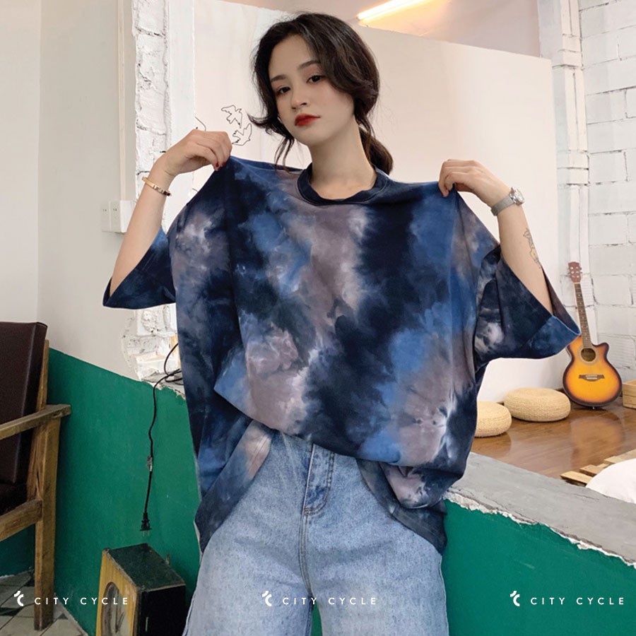 Áo thun nam nữ Tie Dye trơn City Cycle - Áo thun tay lỡ Unisex form rộng hàng Local Brand cao cấp