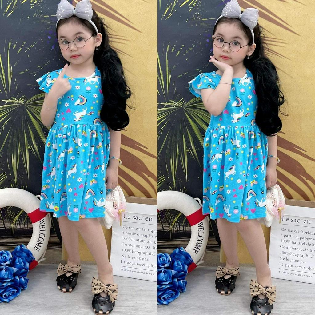 CHỌN MẪU link 2- Váy cho bé tay hến cánh tiên, đầm bé gái không tay cotton xuất dư, thun lạnh mềm mát đồ bộ shop NEM