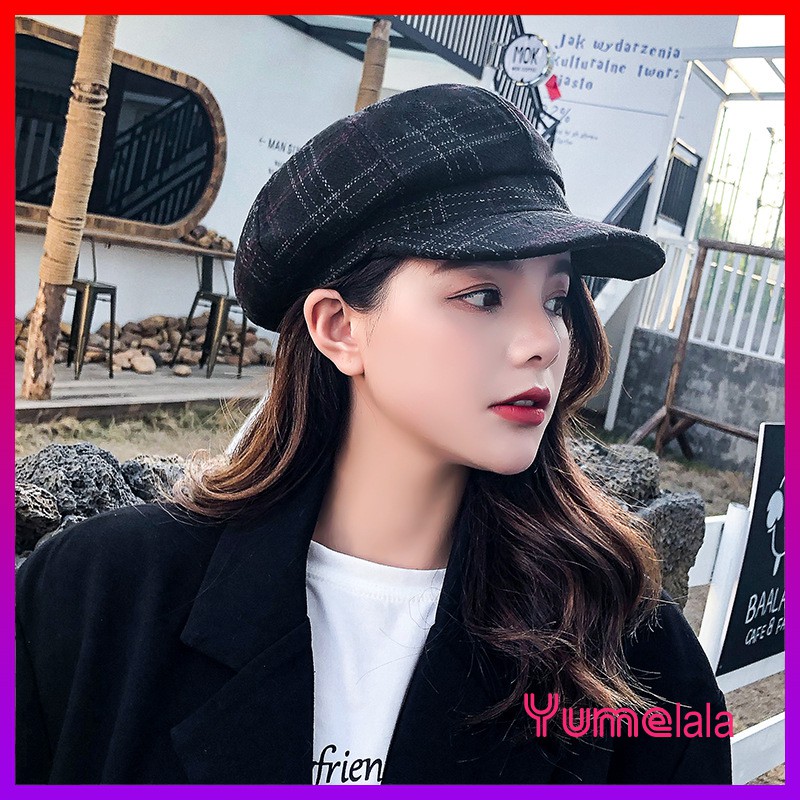 Mũ nồi Beret Sọc caro CAO CẤP - style Vintage Kiểu lưỡi trai