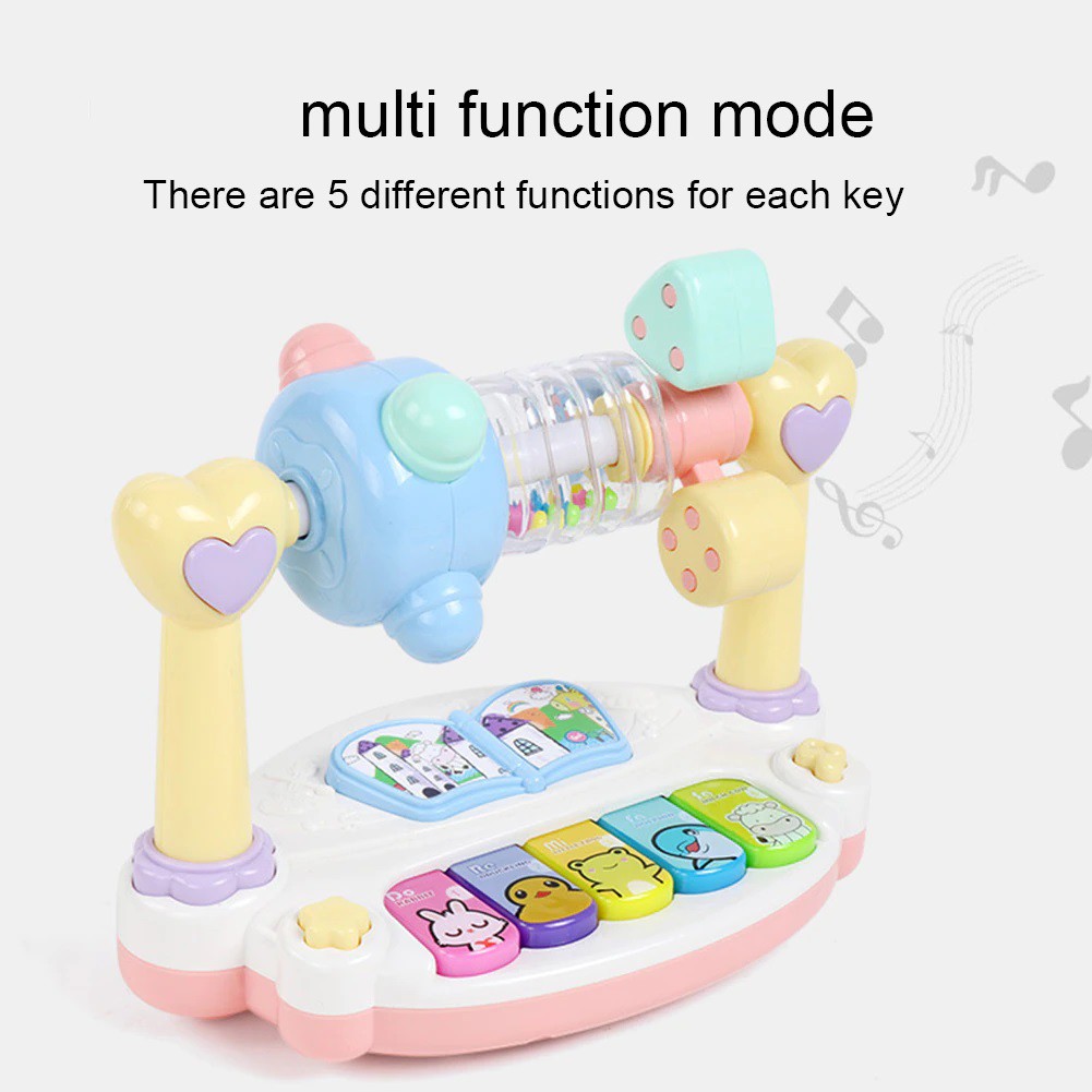 Đàn piano cho bé điện tử đồ chơi nhạc cụ tăng cường trí tuệ trẻ em electronic keyboard music rotating toy