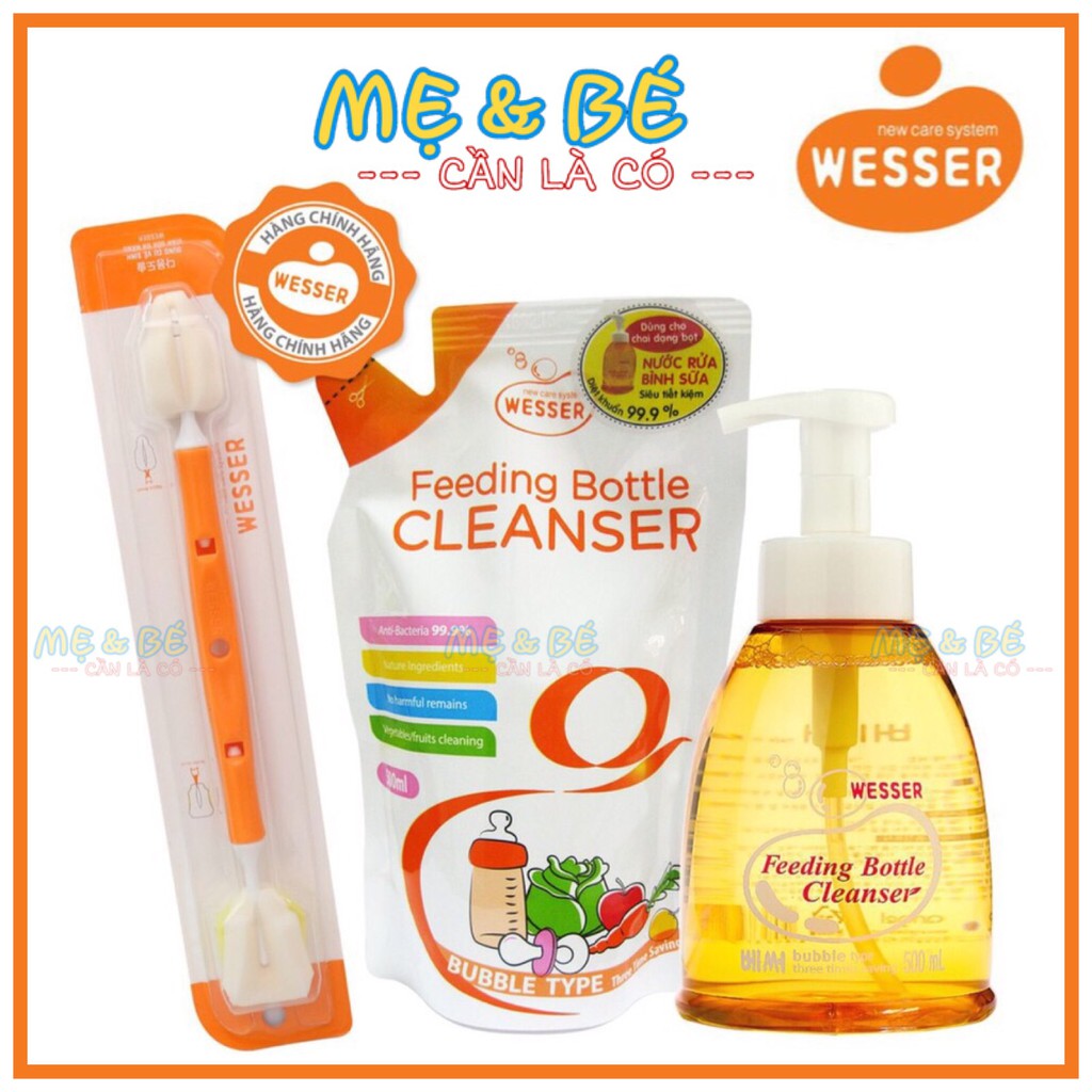 COMBO CỌ ĐA NĂNG + NƯỚC RỬA BÌNH SỮA WESSER