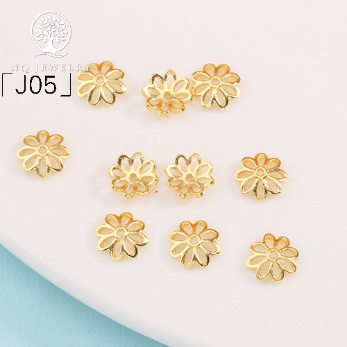 Charm bạc chụp hạt mạ vàng - NQ Jewelry