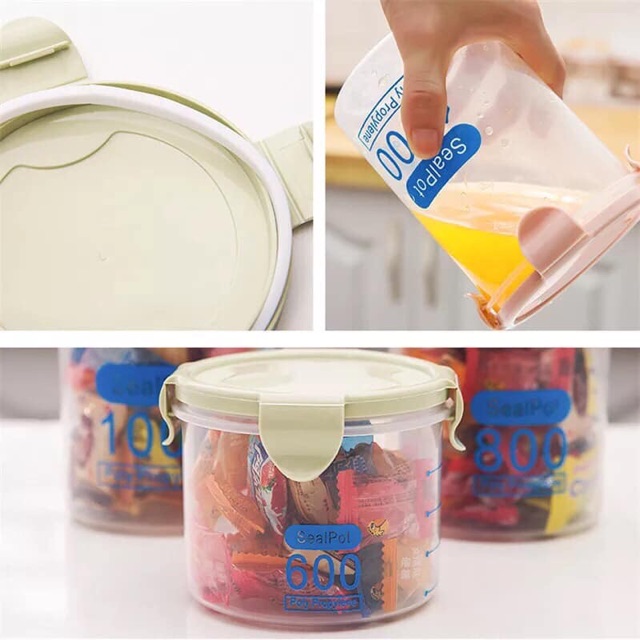 Sét 3 hộp đựng Sealpot 3 kích cỡ nắp silicon tiện lợi | BigBuy360 - bigbuy360.vn