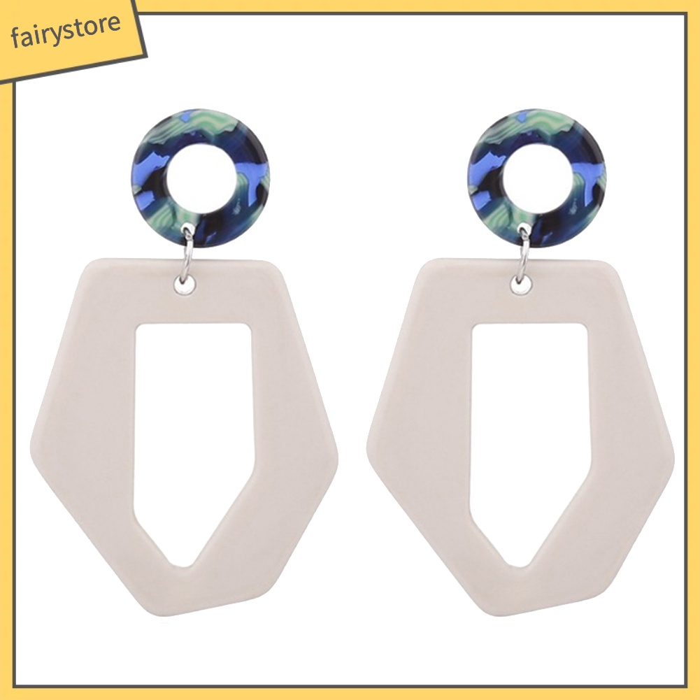 Đôi bông tai kiểu lục giác thời trang bắt mắt cho nữ