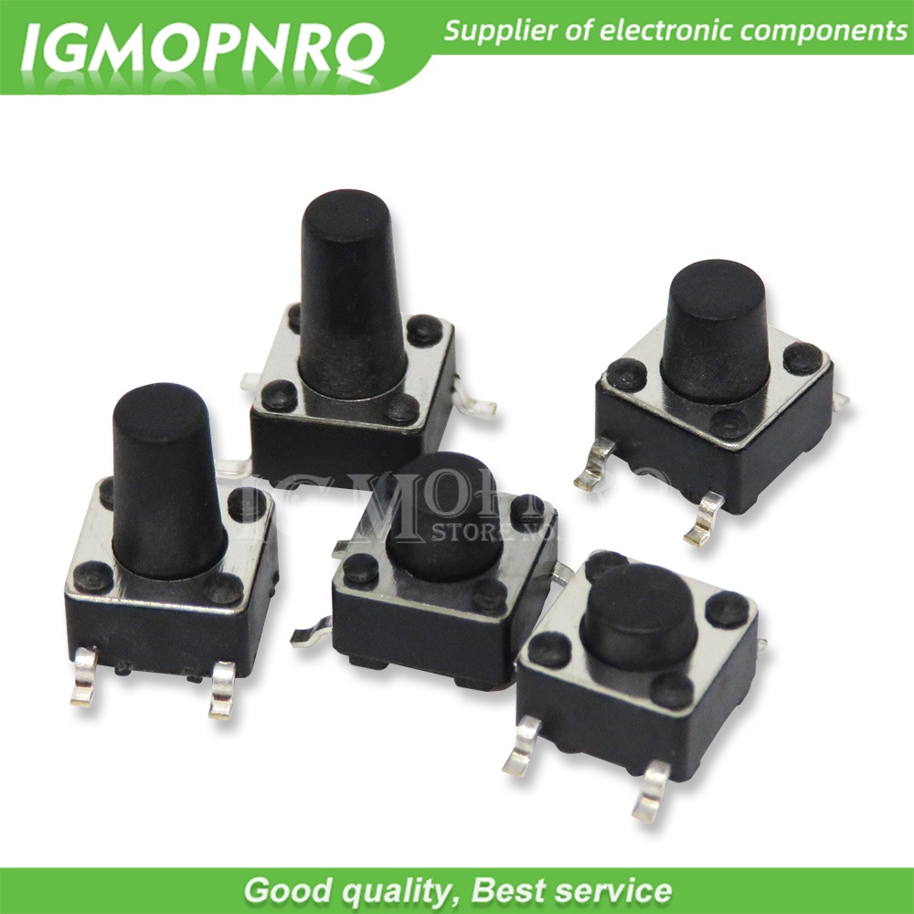 Set 50 Công Tắc Ấn smd 4pin 6x6x4.3 / 5 / 6 / 7 / 8 / 9 / 10 mm micro Tamct 0.5a 50v ibuw imgopnrq Chuyên Dụng
