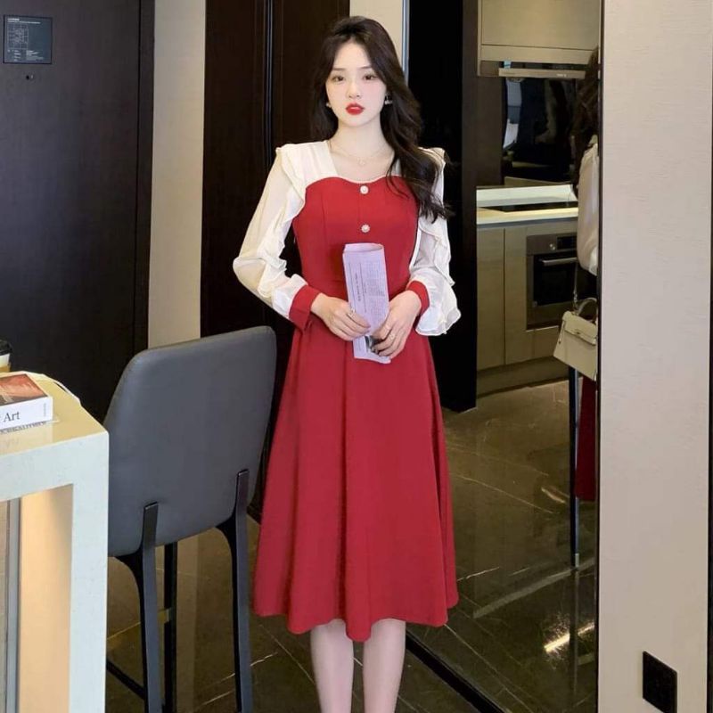 VÁY PHỐI TƠ TAY BÈO