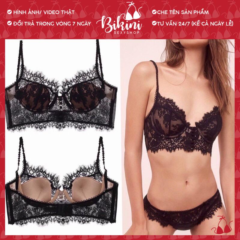 👙❣️ Áo bra ren hoa 2 dây có mút ngực cài sau HÀNG CAO CẤP siêu đẹp màu đen/ trắng Bra020